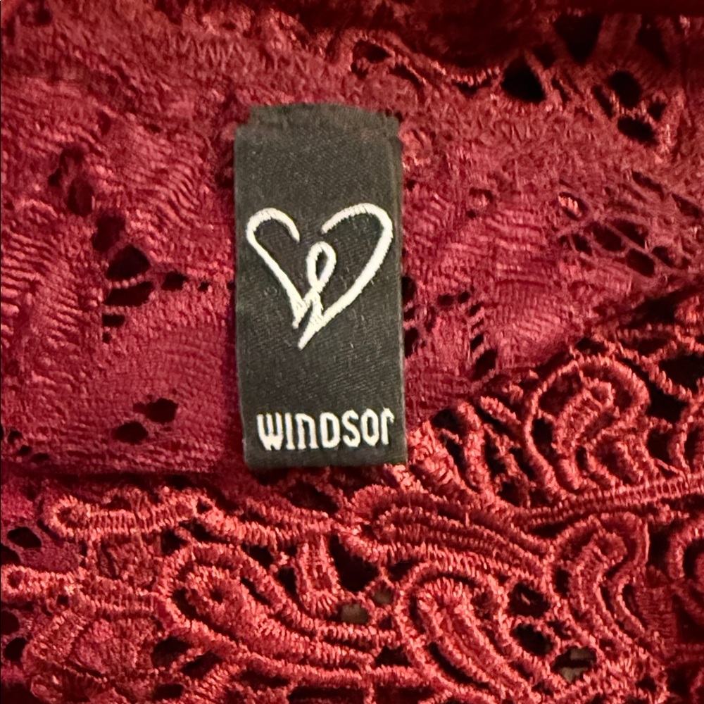 Windsor Burgundy Lace Mini Dress - Picture 6 of 6